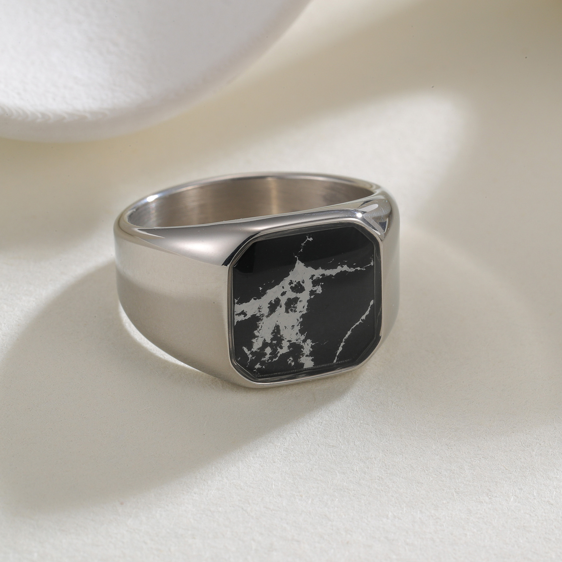 Casual, Street, Shopping Occasion Retro Classic Style Geometric Titanium Steel Plating Men's Rings Men Signet Rings