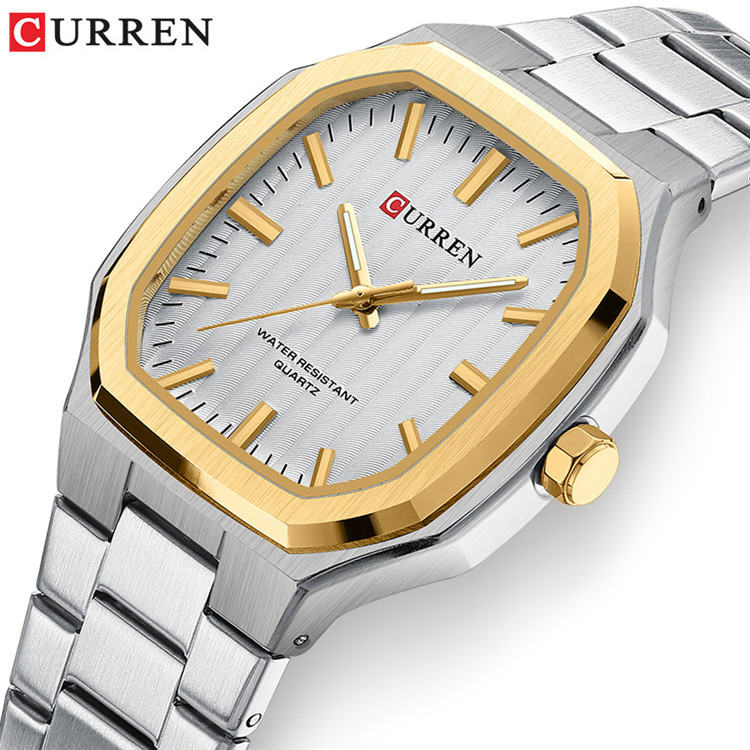 CURREN Caren 8458 hombres de correa de acero reloj de negocios transfronterizos reloj popular reloj de cuarzo reloj de los hombres simple