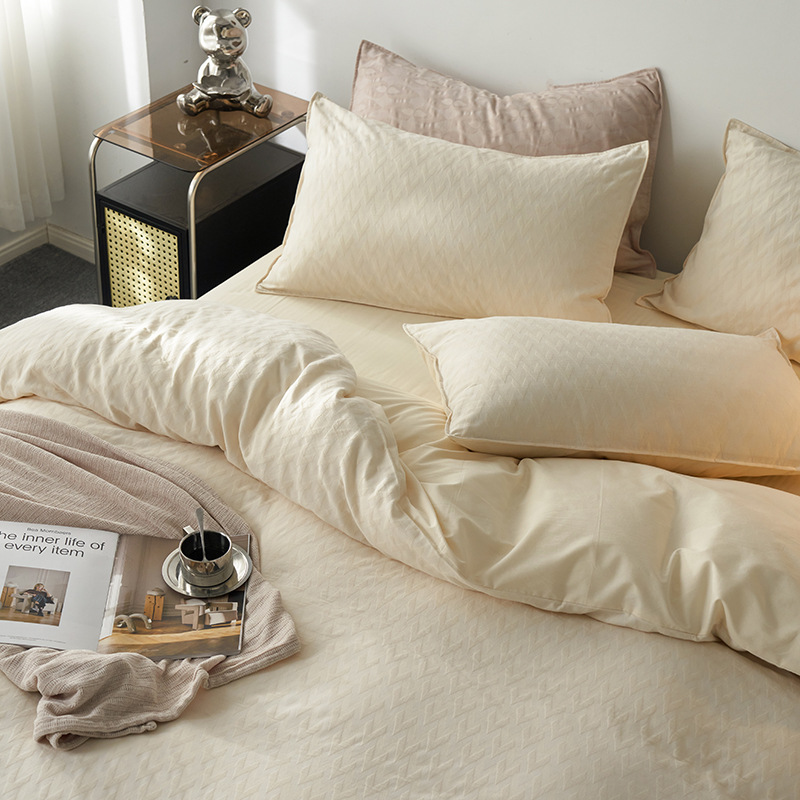 純綿60本4点セットa類母子級新型ジャカード三層糸シーツ布団寝具4点セット