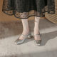Mama Shoes Women's Soft Leather New French Style Wedding Wedding Bridal Shoes Mid-heel Single-layer Shoes Women's Thick-heel High-heeled Shoes Mary Jane