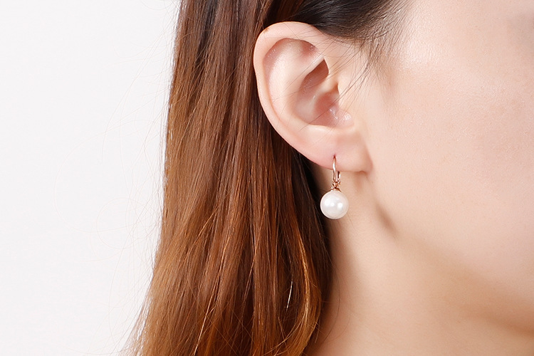 Simple Pearl Earrings Fashion Earrings Stainless Steel Earrings display picture 3