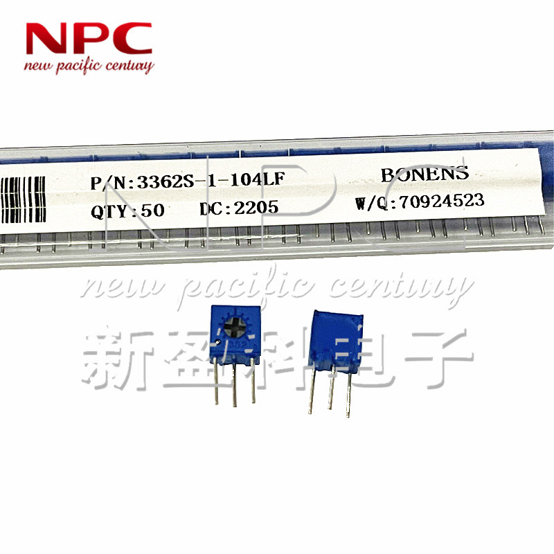 国产电位器3362S-1-104LF 阻值100K 精密微调电阻 一管50只