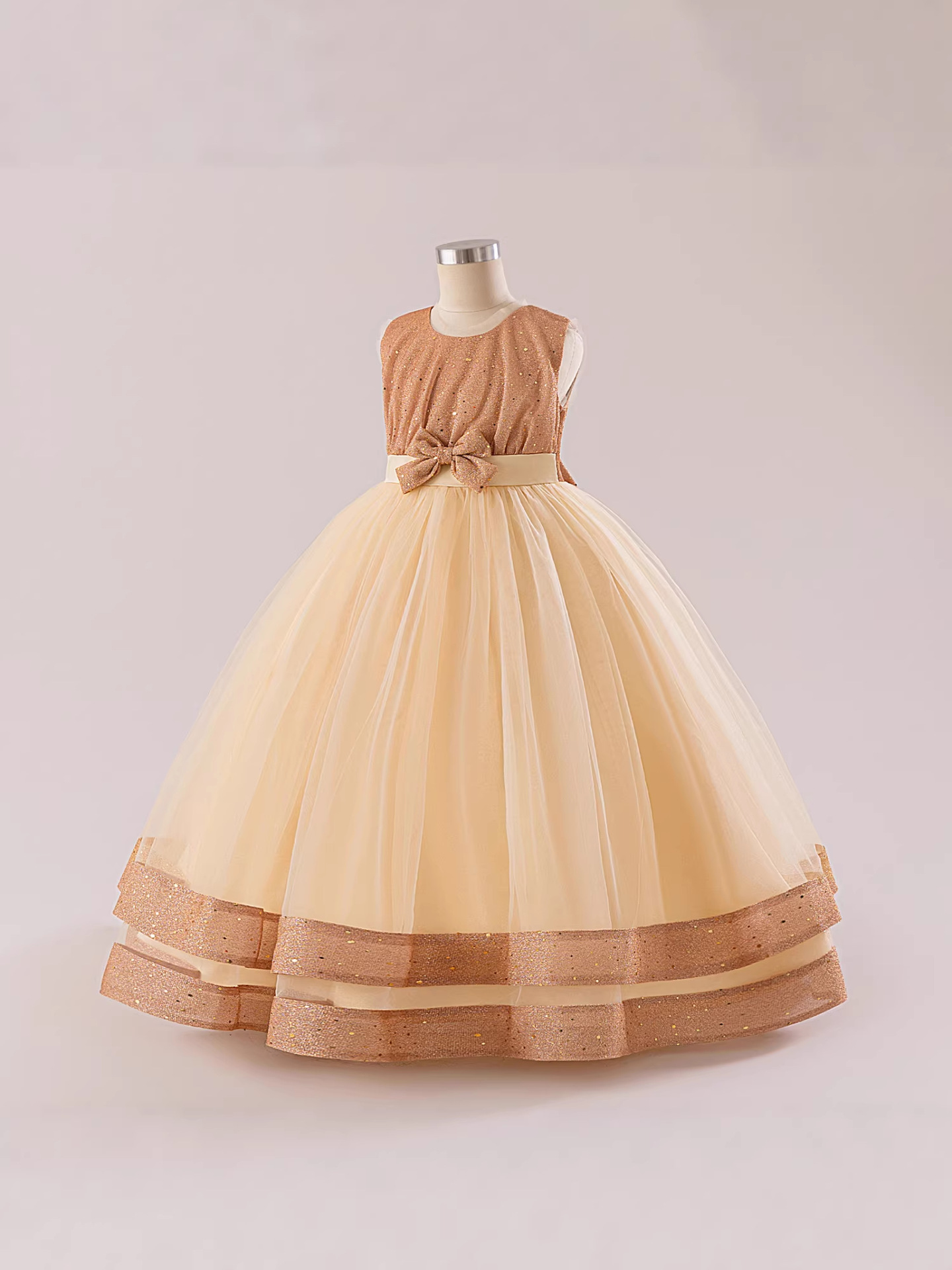 Nuevo vestido de princesa para niños grandes, vestido de actuación en el escenario para niñas, falda de malla sin mangas, falda de tutú de diamantes, kidsdress