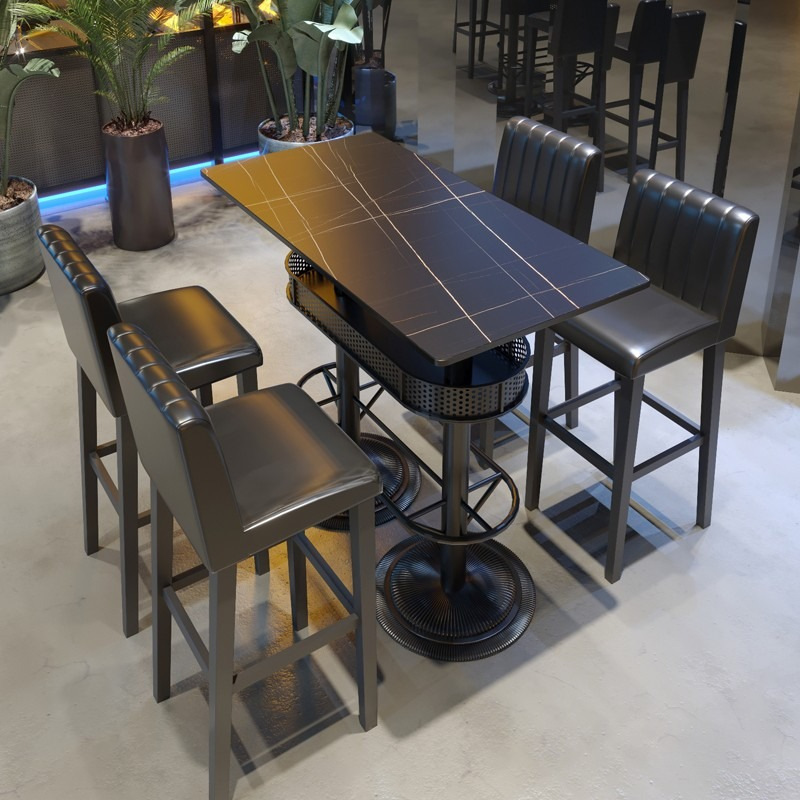 Custom bar high table high bar chair iron bar stool music nightclub lounge bar counter table chair combination