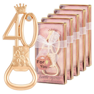 40-year-old bottle opener birthday gift party party gift gift rose gold theme number 4 bottle opener