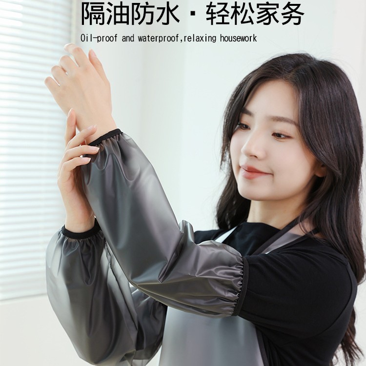 Waterproof Sleeves, Oil-Proof and Anti-Fouling Kitchen Wear-Resistant Adult Labor Protection Cleaning Kitchen Extended Thickeneded Transparent Sleeves Tpu