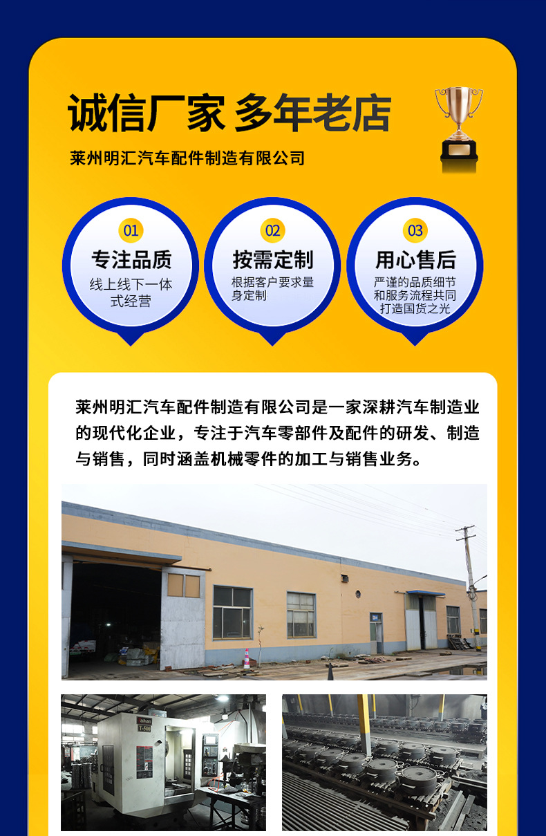 Minghui Factory General Mercedes-Benz Brake Disc 1674211001/1674211101 Cross-Border Export