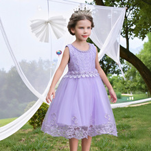 夏季蕾丝公主裙女童礼服裙儿童蓬蓬裙婚纱裙宝宝演出舞蹈裙花童裙