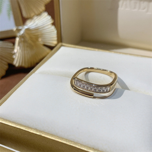Niche design rhinestone open ring women's fashionable personalized index finger ring 2024 new fashion light luxury high-end sense