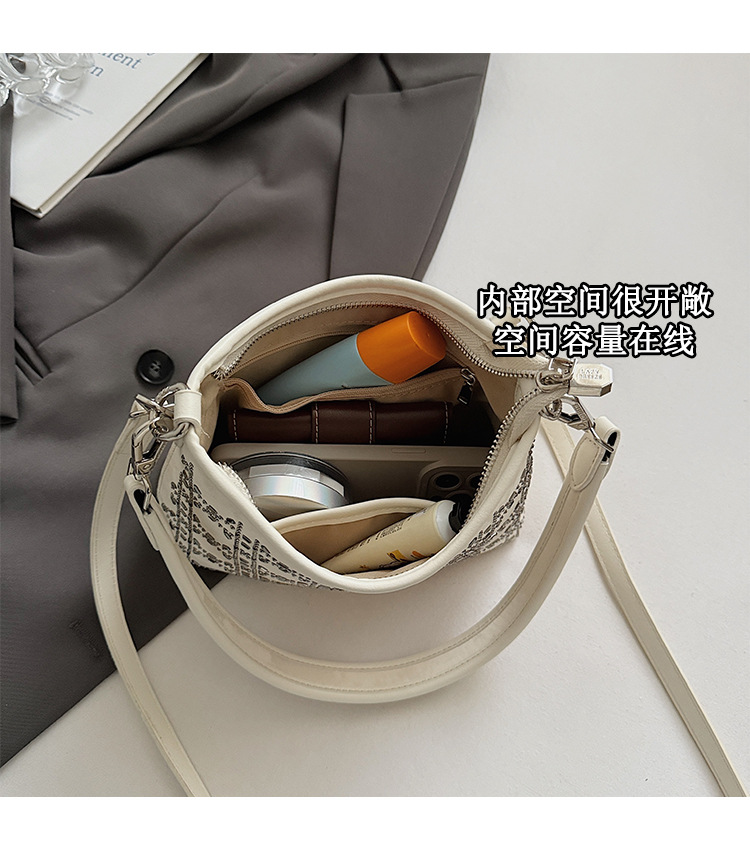 Summer handbag, women's hand-held armpit pillow bag, 2025 new style diamond-encrusted design, single-shoulder fashionable crossbody bag undefined