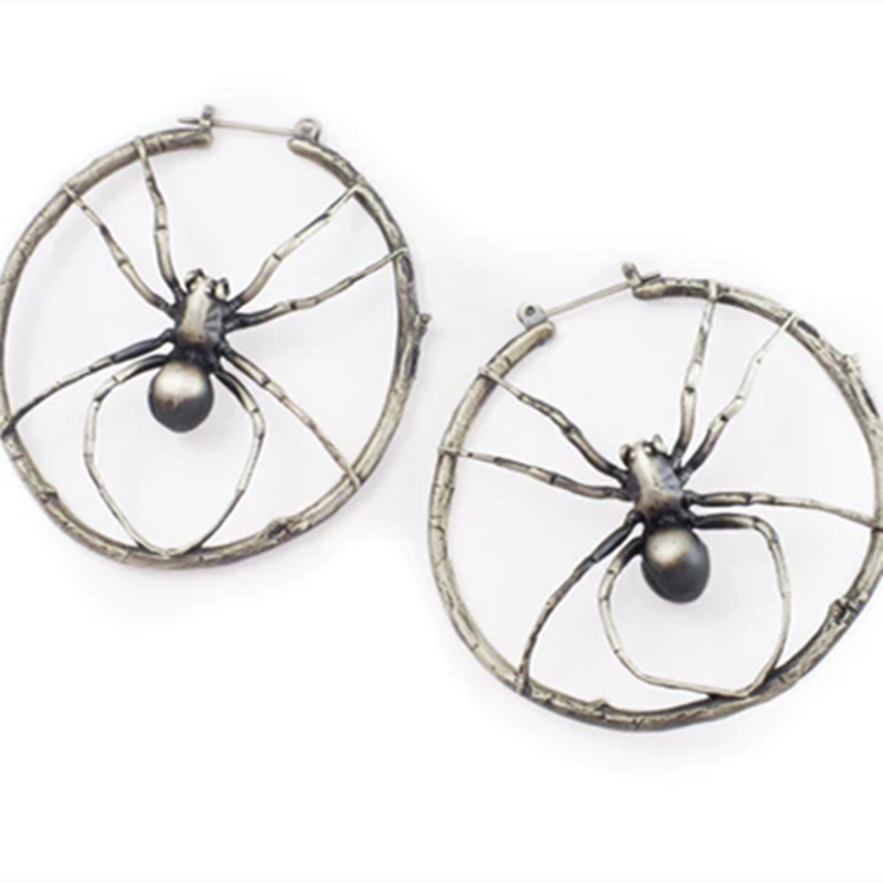Mingcheng cross-border hot sale retro exaggerated round Spider earrings women's personalized earrings jewelry gift wholesale