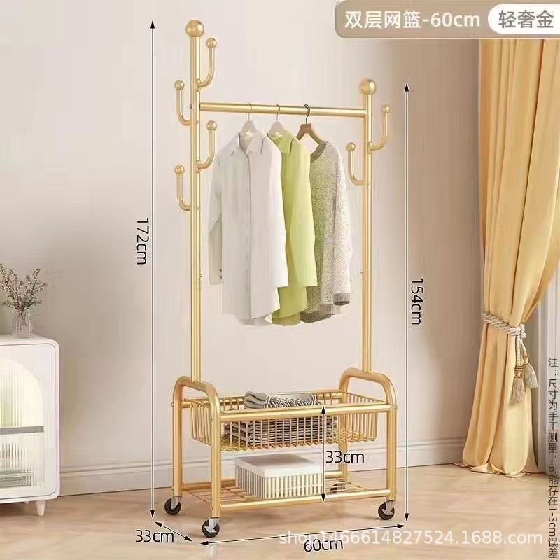 Роскошная золотая двухслойная корзина для хранения длиной 60 см.