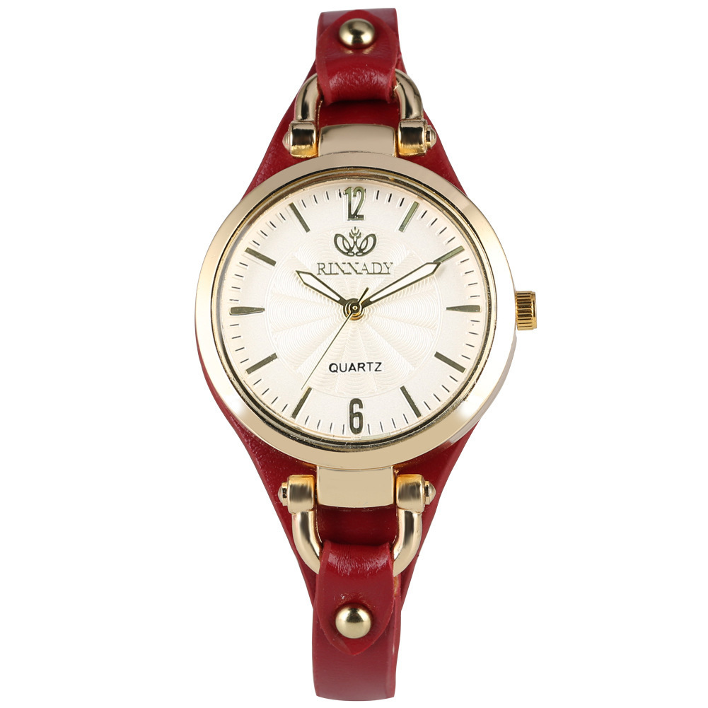 Commercio estero nuova moda orologio da donna elegante orologio al quarzo in pelle cinturino sottile quadrante semplice all'ingrosso_voghion.com