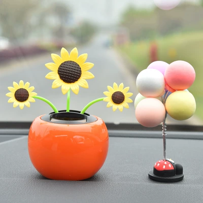 Swinging on an Apple Car ornaments - orange-sunflower-minnie-color-balloon-ornaments