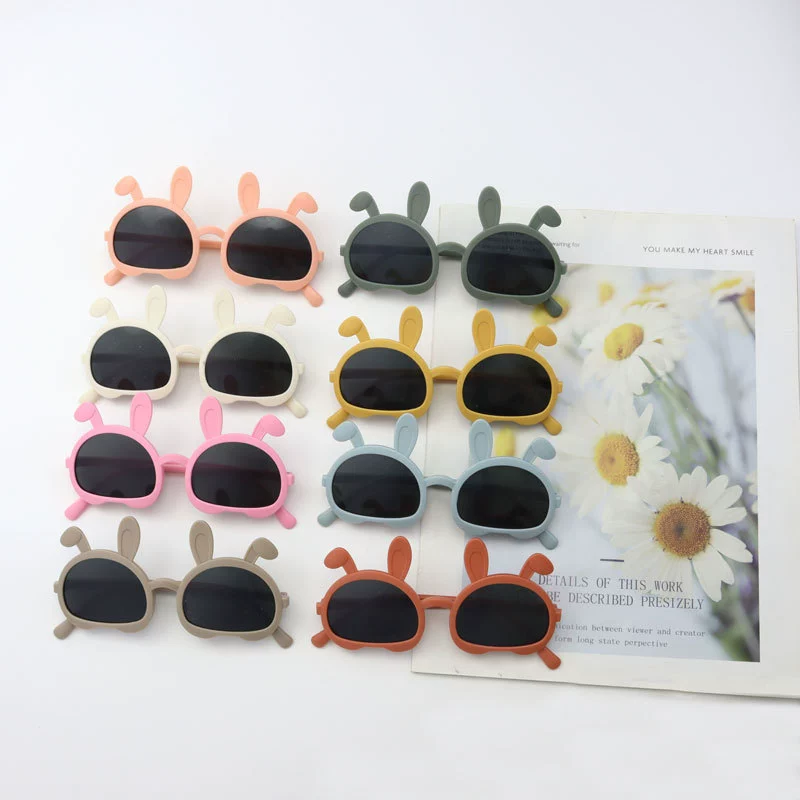 Модные милые детские очки с кроличьими ушками в Корейском стиле, модные детские солнцезащитные очки, солнцезащитные очки с героями мультфильмов, детские солнцезащитные очки