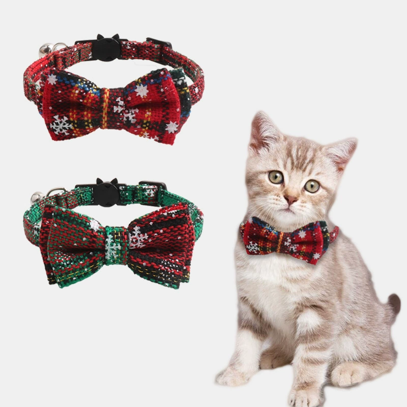 Рождественский ошейник для домашних животных, кошачий воротник, снежинка, воротник с пряжкой, трансграничная горячая распродажа