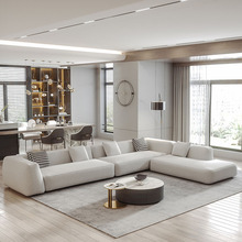 新款意式極簡客廳組合沙發北歐現代簡約科技布小戶型落地轉角家具