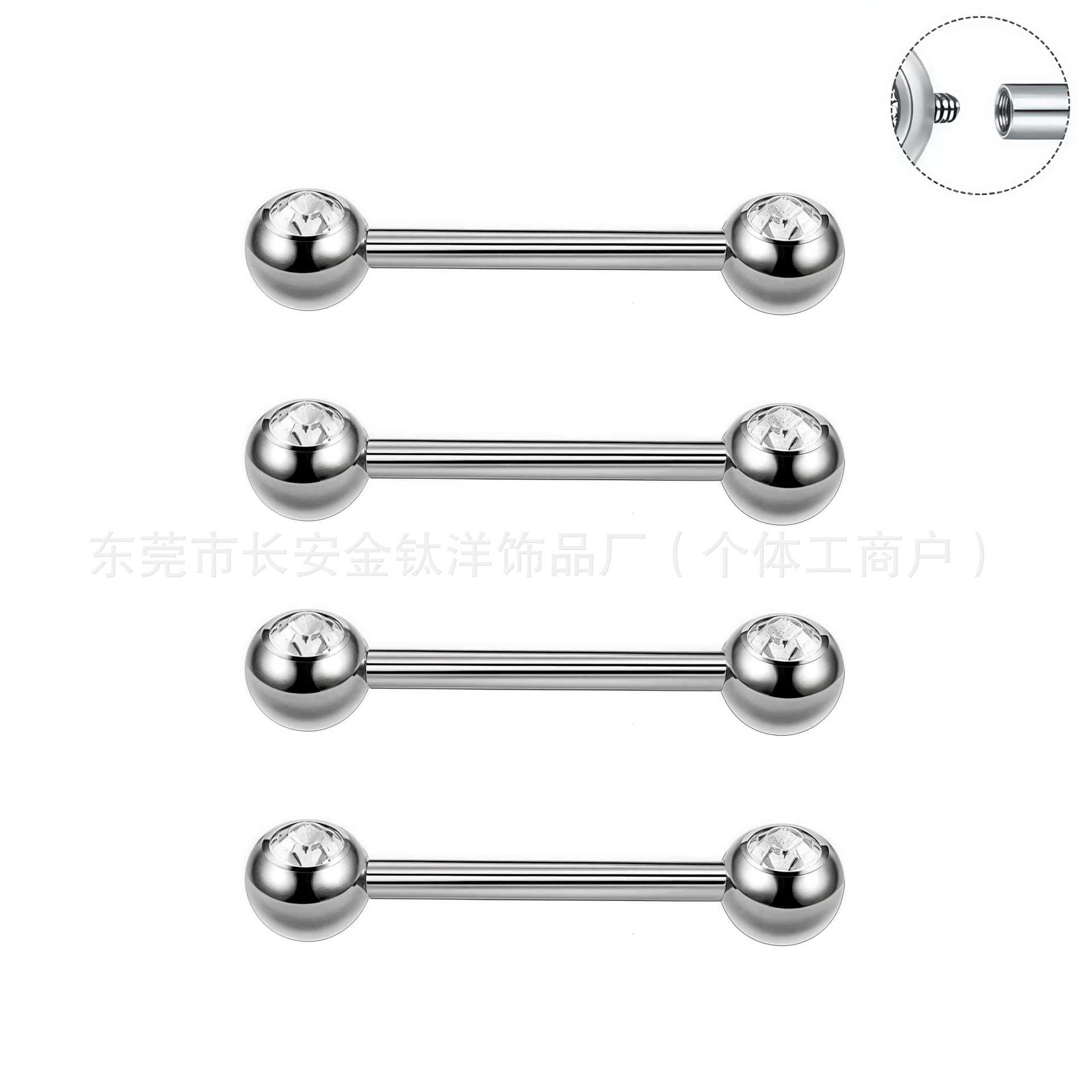 Pointed titanium steel lip stud product view