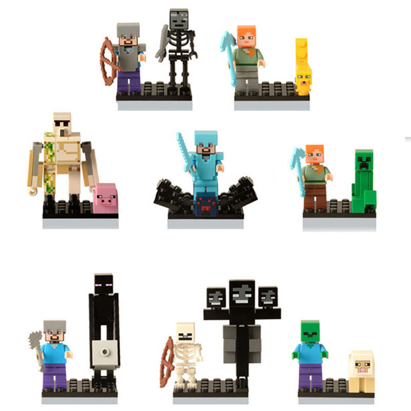 クロスボーダーのエビの皮の子供の世界の積み木は人の子の機関の洞窟のモカの村の鉱山の男の子のおもちゃをつづり合わせます。