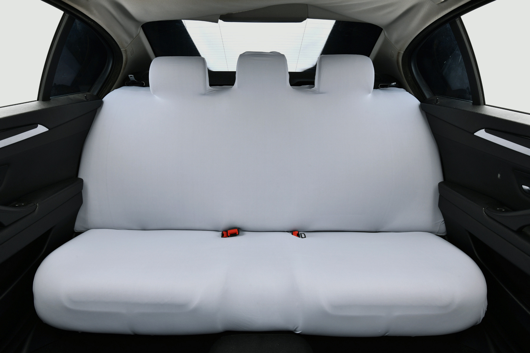 Elastic car cooling rear seat cushion cover, ice silk backrest seat cushion integrated seat protector, universal fit