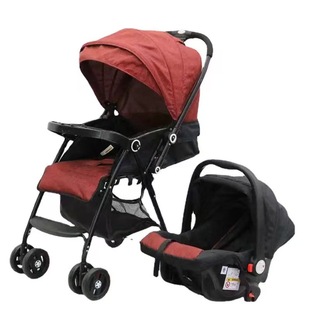 High-View Baby Stroller Can Sit and Lie Down, Lightweight Folding Two-Way Shock-Absorbing Newborn Baby Stroller