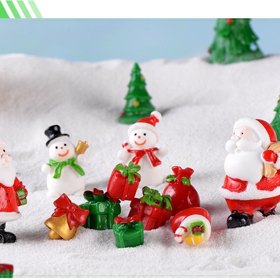 Sleigh Micro Landscape Resin Crafts New Santa Claus Snowman Sleigh Micro Landscape Snow Ornaments Christmas