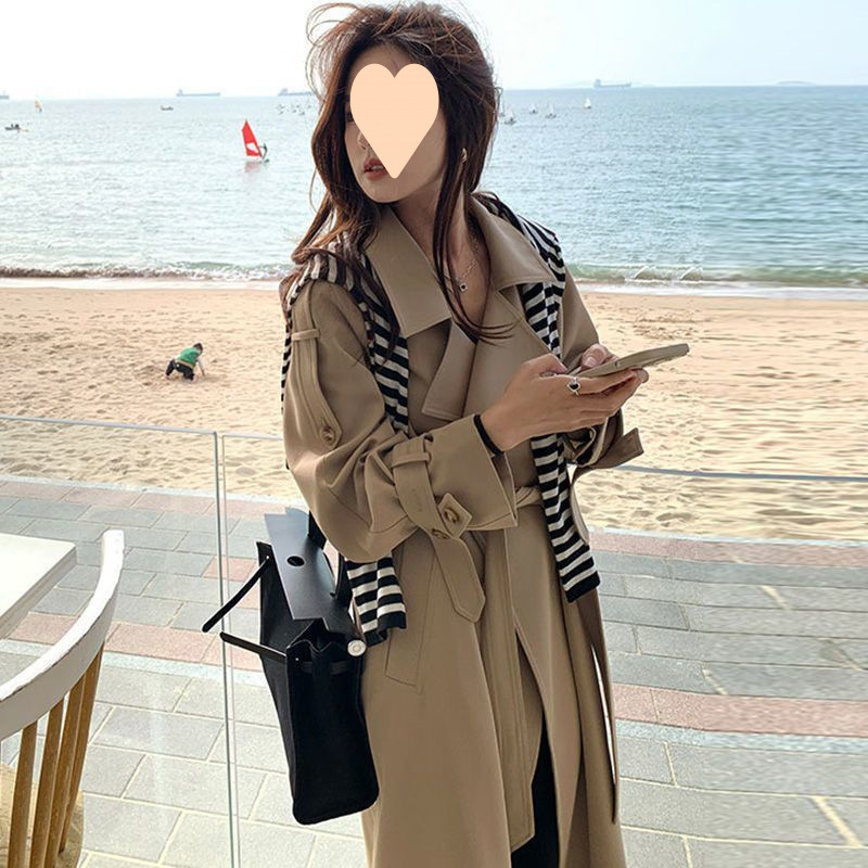 风衣外套女百搭春秋高级感垂感2025新款大衣中长款韩风气质小个|undefined