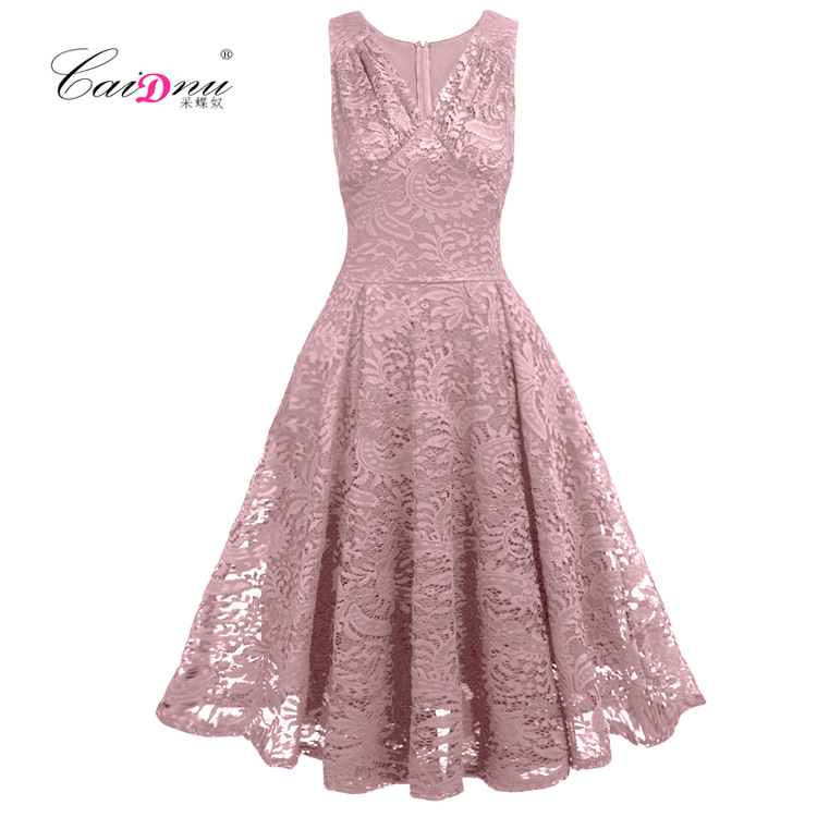 summer lace retro elegant fashionable dress sleevless