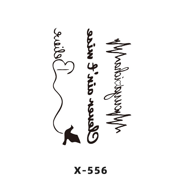 Arco de flor pequeña pegatinas de tatuaje fresco 3D dibujos animados transfronterizo Henna rosa impermeable texto en inglés pegatinas de tatuaje