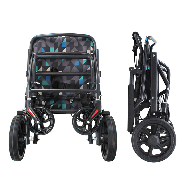 silla de ruedas plegable de avión ligera y portátil para viajar ultraligera pequeña para niños discapacitados ancianos empuje de mano scooter