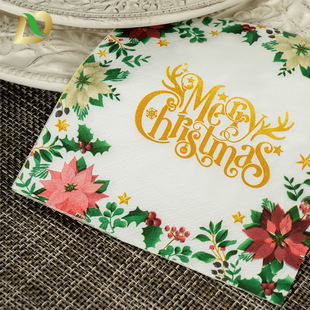 Export Colorfulful Square Napkins Printed Napkins Hotel Restaurant Disposable Party Napkins Can Be Hot Stamped