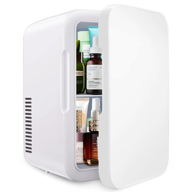 Cross-Border European and American 6L Small Refrigerator for Office, Dormitory, Student Use, Dual-Use for Cooling and Heating, Suitable for Home and Car, Portable Cooling and Heating (Soyuducular) - white-6-litres-euro-gauge