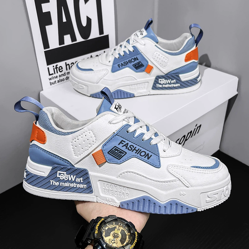 2024 лето новая дикая мода повседневная спортивная молодежная обувь с толстой подошвой маленькая белая обувь мужская обувь легкая