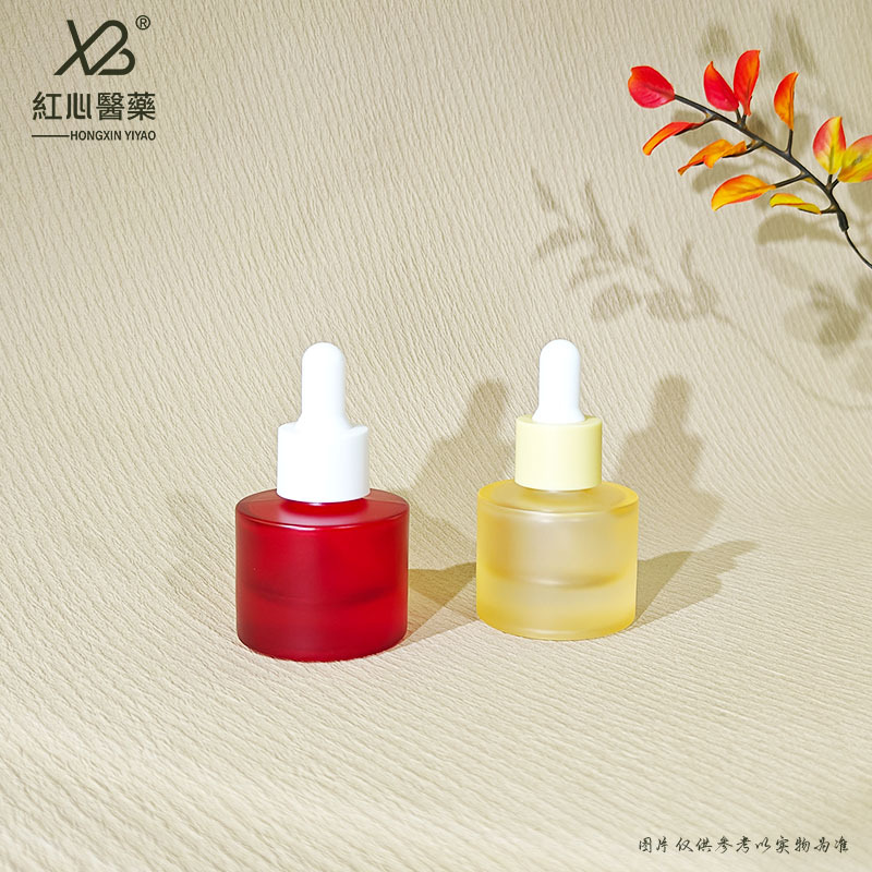 厂家现货20ml30ml矮瓶圆柱平肩滴管瓶精华液小样精油瓶批发