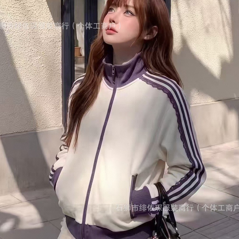 High-end version 26 autumn new vintage three-stripe waffle jacket for men and women, same style for couples, 5 colors 2334