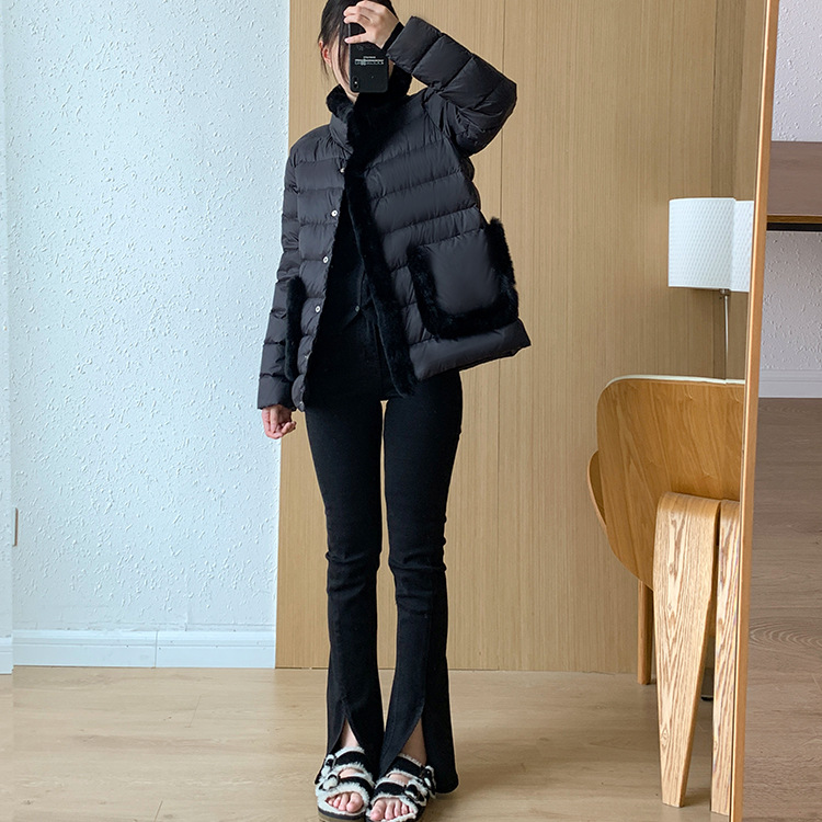 Women's Clothing Seto fur splicing short high end down jacket for women light and thin style atmospheric and elegant new Chinese style new winter_ipsvogv.com