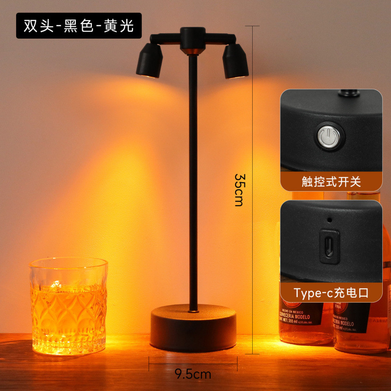 Lámpara de mesa de bar recargable al aire libre iluminación de ambiente de restaurante luz de noche luz de mercado nocturno faro de estand de atmósfera lámpara de mesa