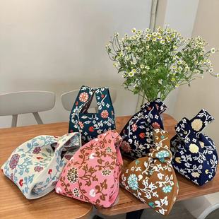 New Fashionable Woven Handbag Labor Day Accompanying Gift Portable Knitted Bag Tote Bag