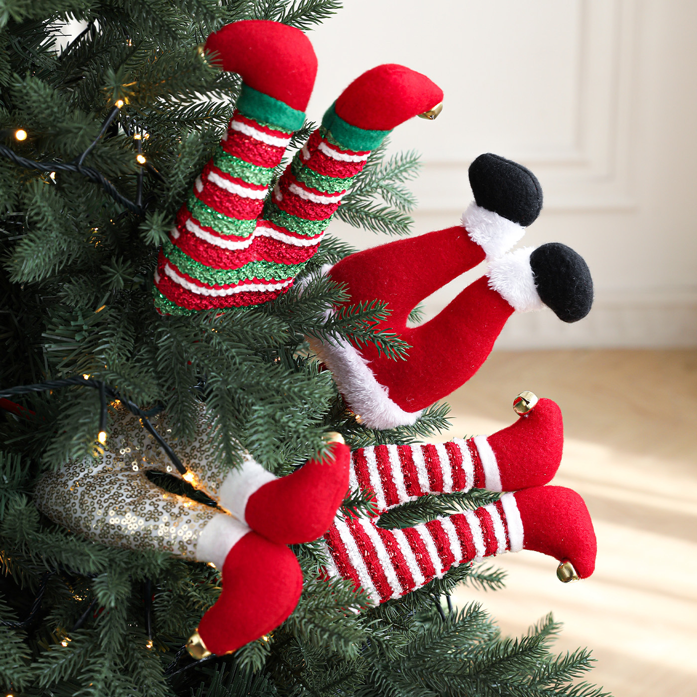 Transfronterizos nuevas decoraciones navideñas sombreros de genio ramas de flores de decoración árbol de Navidad regalos de Navidad de genio