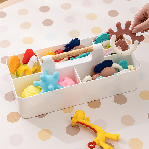 Hand-held convenient baby diaper bottle storage box household multi-compartment baby care toiletries storage box