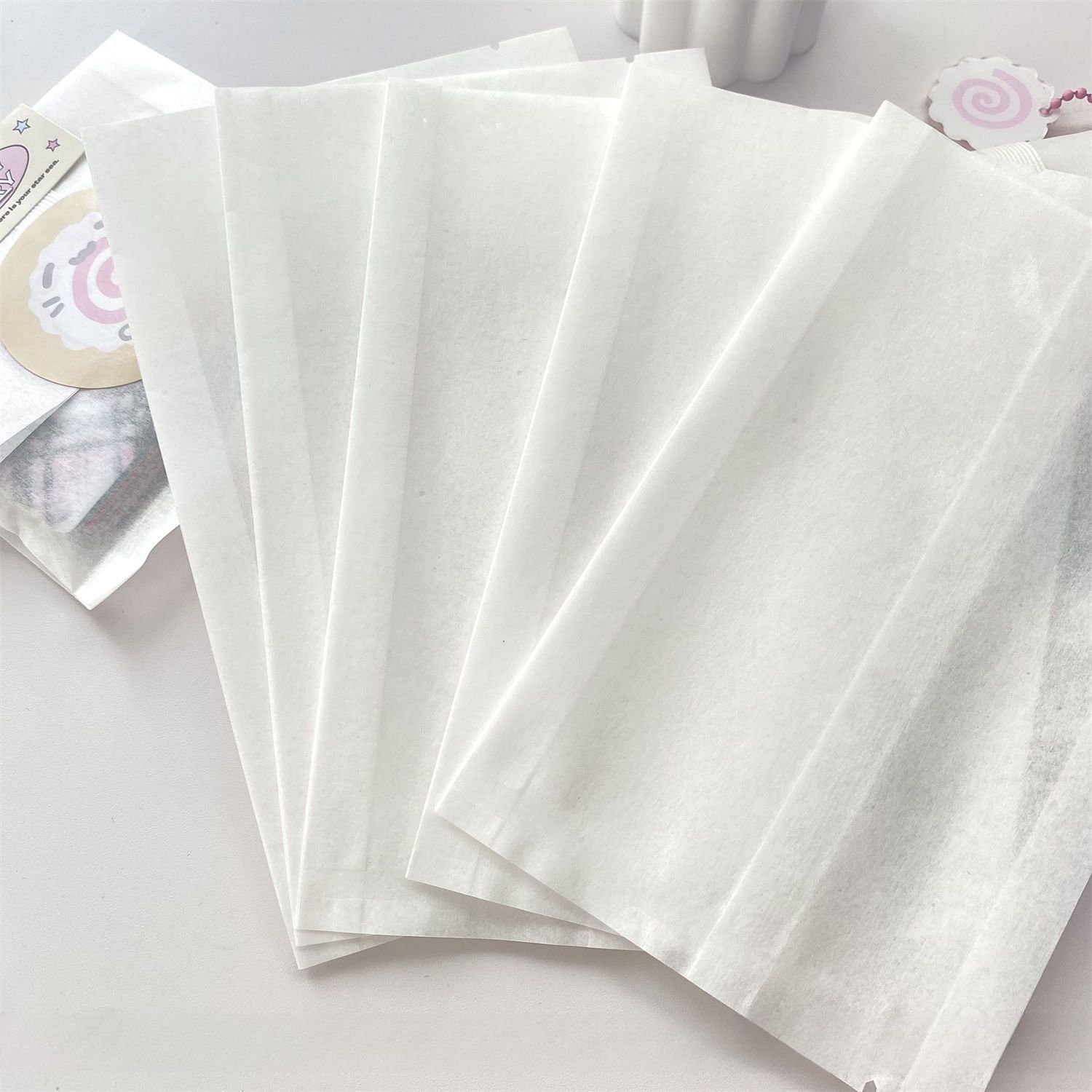 High-value ins white cotton paper bag translucent frosted packaging love bean small card self-sealing bag portable thick