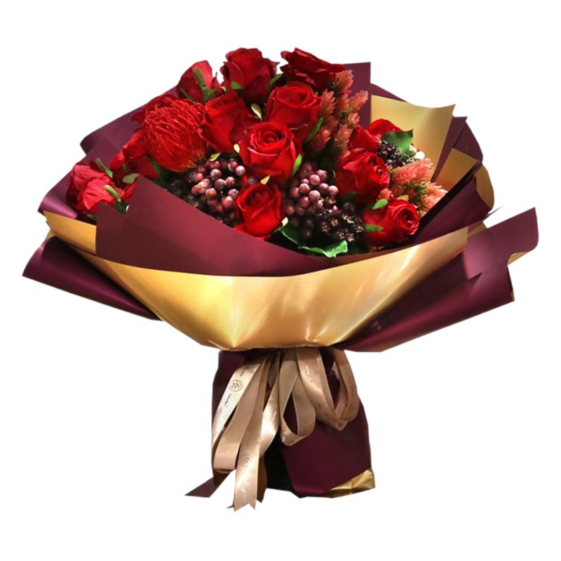 Papel de color dorado PAPEL DE ouya de dos colores papel dorado engrosado impermeable ramo de papel de embalaje de flores papel de embalaje al por mayor