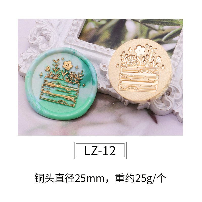 Cabeza de sello de pintura de fuego cabeza de cobre de planta verde patrón confeccionado sobre sellado cera sello de pintura de fuego Cabeza Fábrica al por mayor
