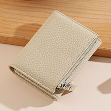新款时尚简约钱包纯色卡包零钱包防水高级礼物男女拉链一体