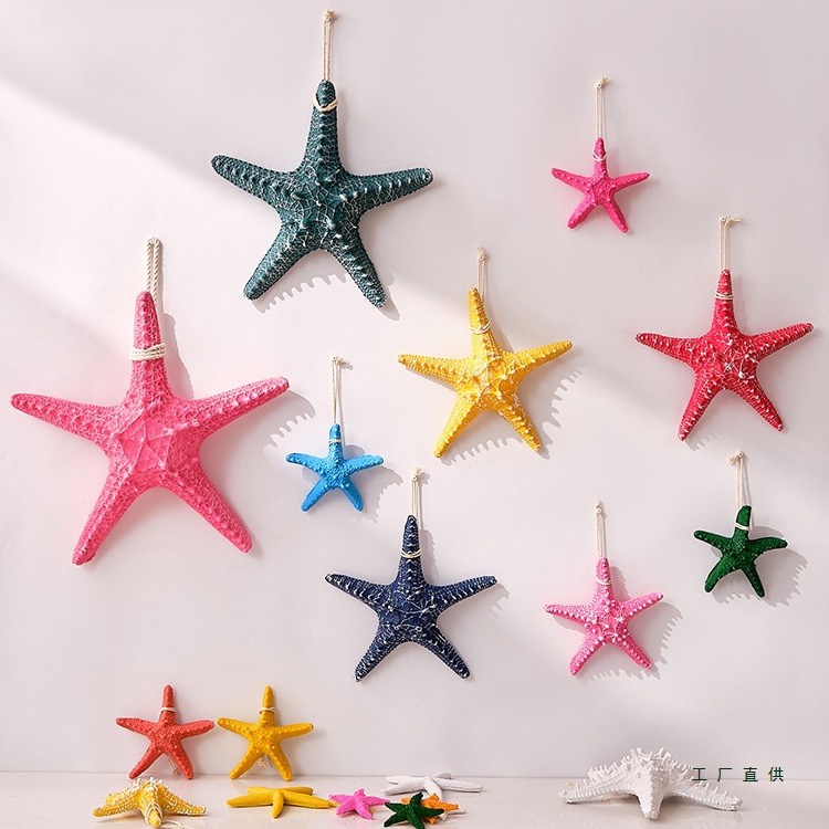 树脂五指海星挂件地中海六角六指星家居墙壁装饰海洋沙滩壁饰
