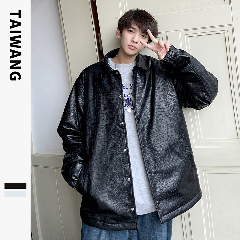 Men's Clothing Fashionable leather jacket for men 2024 autumn and winter new style jacket for men loose casual cotton coat_voghion.com