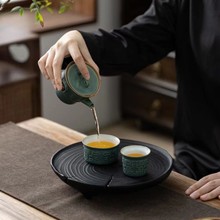 文创三星堆快客杯一壶二杯便携旅行茶具套装青铜面具家用户外茶壶