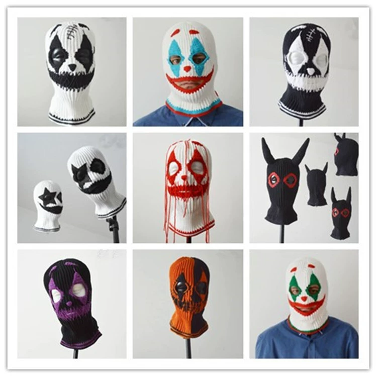 Трансграничная НОВАЯ шапка на Хэллоуин для взрослых, праздничная вечеринка, забавная осенне-зимняя теплая маска с кроличьими ушками, шапка клоуна