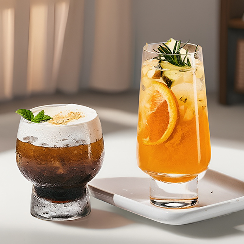 Taza de cóctel estilo ins simple, taza de café para el vientre grande, diseño de nicho, taza de jugo de leche, taza de bebida fría, taza de vino de vidrio