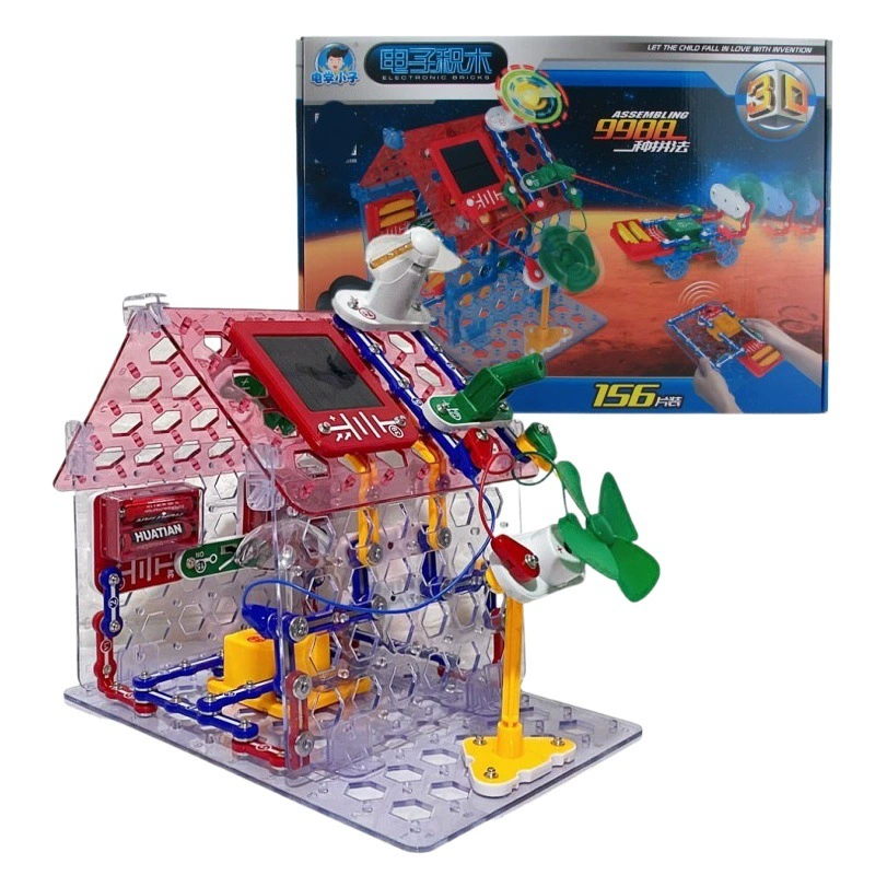 Электрический ребенок сотня орфографических электронных строительных блоков гидродинамический начальный продвинутый Собранный физический экспериментальный схемный оборудование студенческий подарок